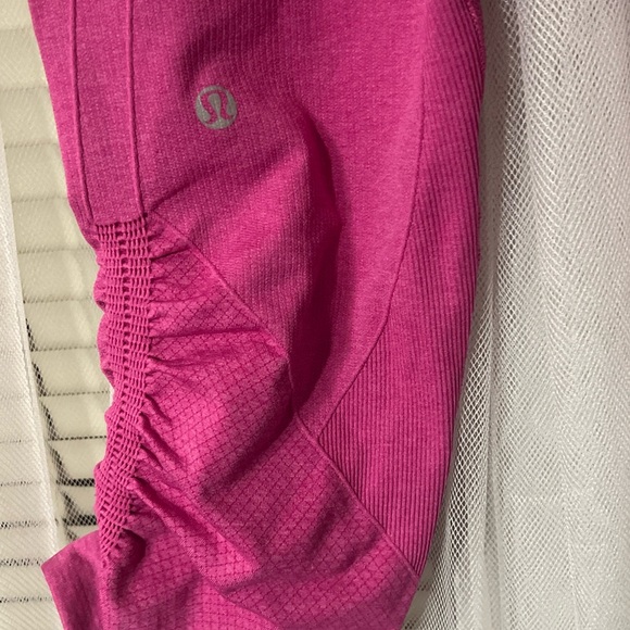 Lululemon The Flow Cinched Crop Leggings Pink Size S  EUC. S - Picture 5 of 8